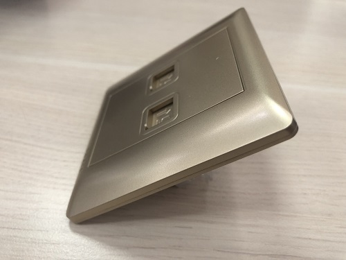 Bộ ổ cắm mạng đôi Cat 5 màu vàng